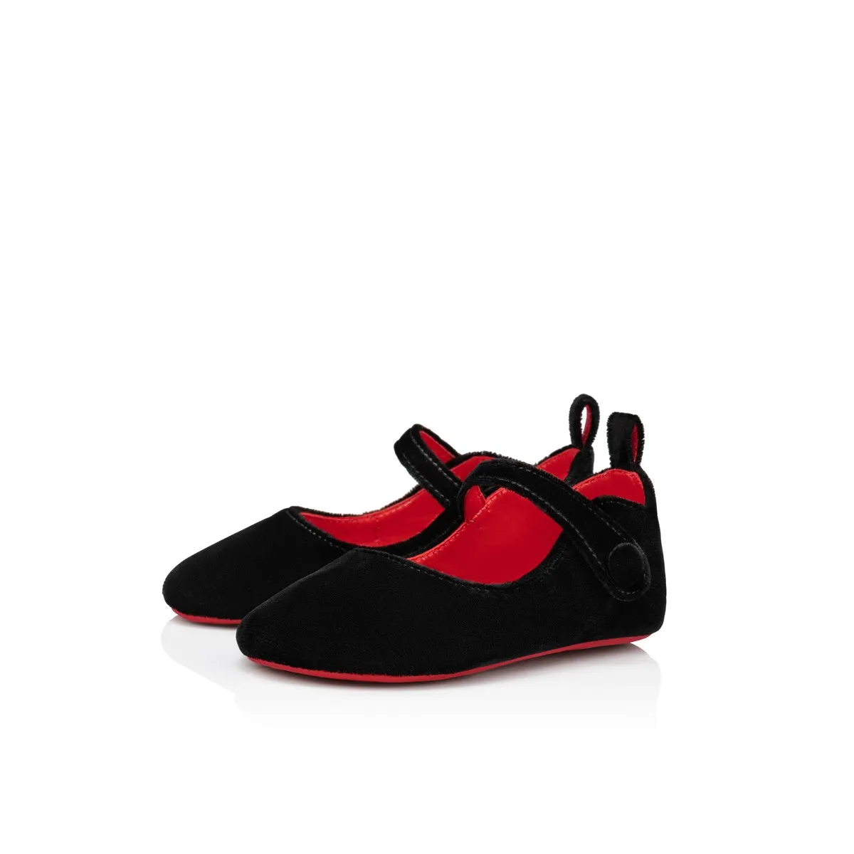 Christian Louboutin Baby Love Chick – Ballerinas – Velvet – Black – Baby - Baby & toddler shoes - front view