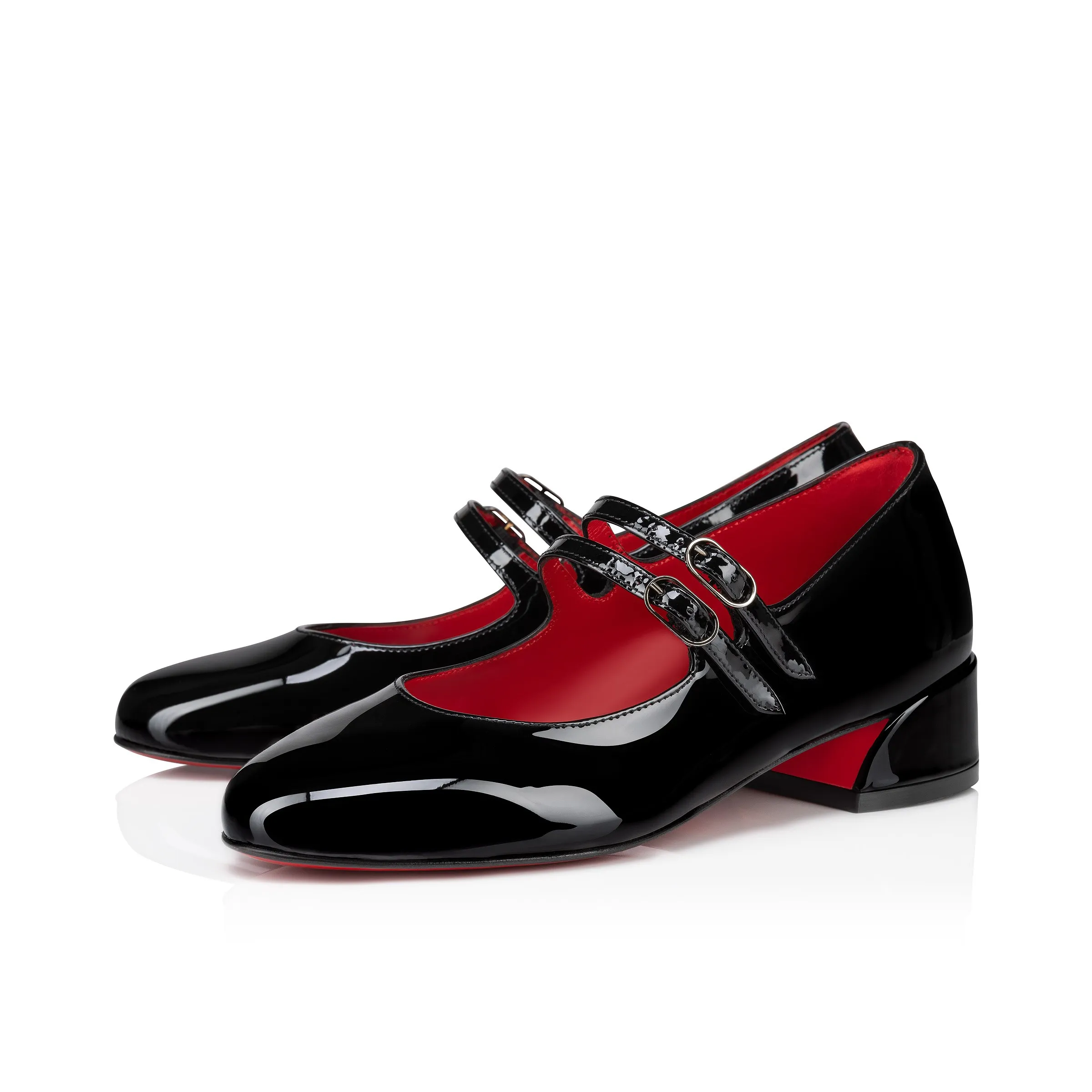 Christian Louboutin Jane Fille – Ballerinas – Patent calf leather – Black – Kids - Baby & toddler shoes - front view
