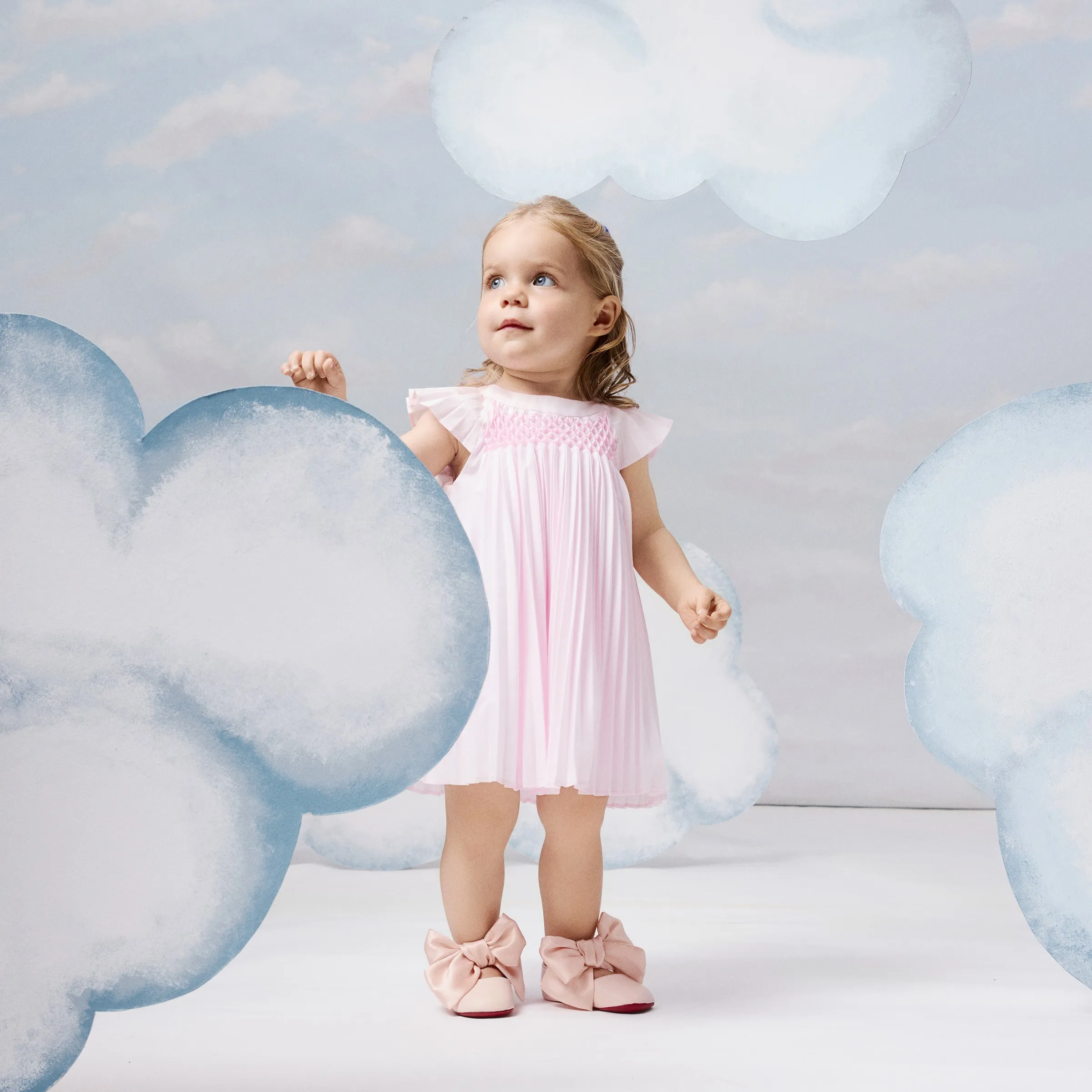 Christian Louboutin Lou Babe Nodo – Ballerinas – Lamb nappa leather – Poupée – Baby - Baby & toddler shoes - front view