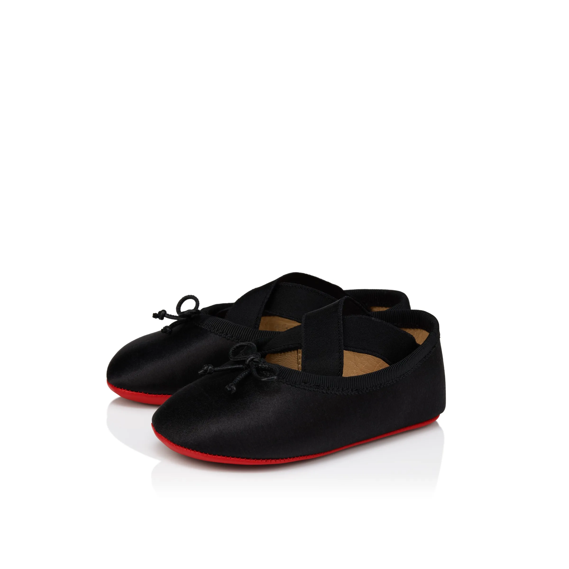 Christian Louboutin Mini Cassiasticina – Ballerinas – Crepe satin – Black – Baby - Baby & toddler shoes - front view