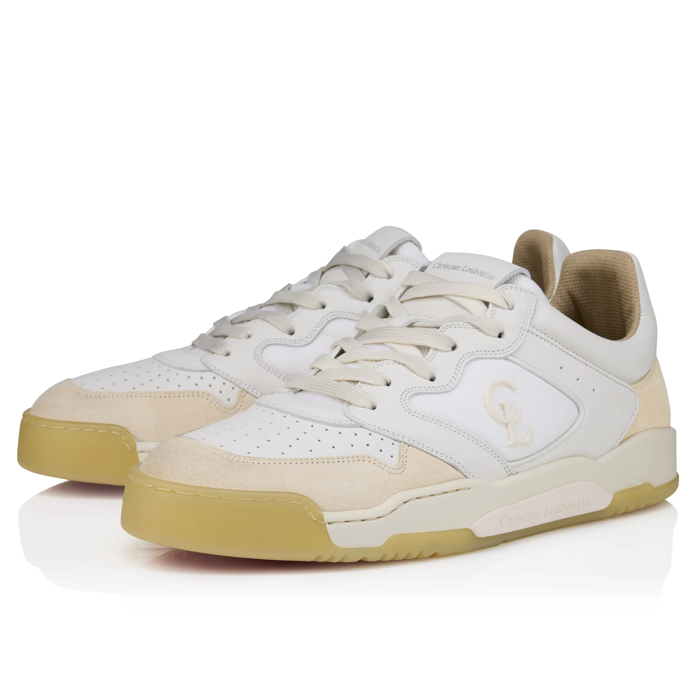 Christian Louboutin Bsktball 1 Retro – Sneakers – Reversed calf leather – Egg shell – Men - Gifts - front view