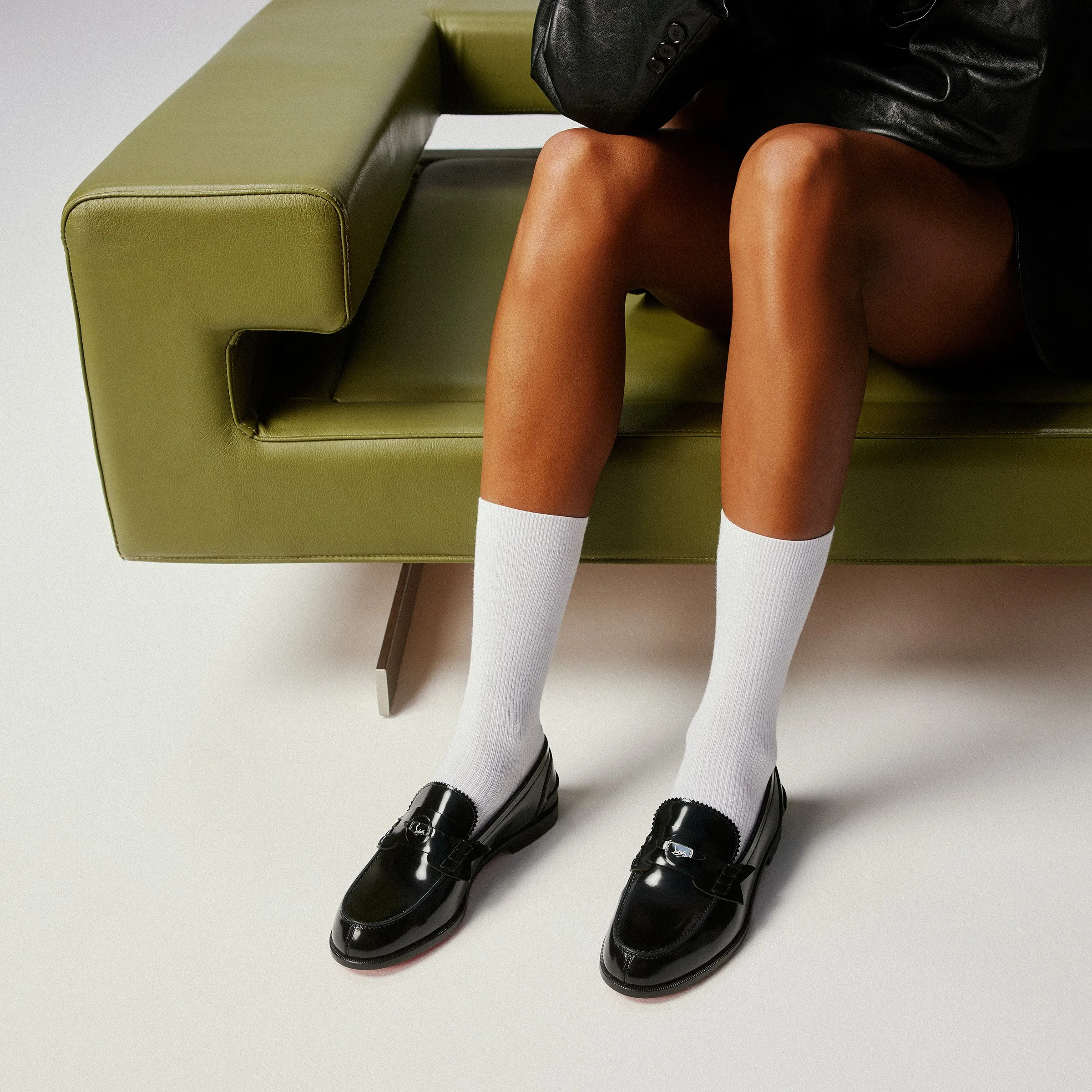 Christian Louboutin Penny Donna – Loafers – Abrasivato calf leather – Black – Women - Penny Donna - front view