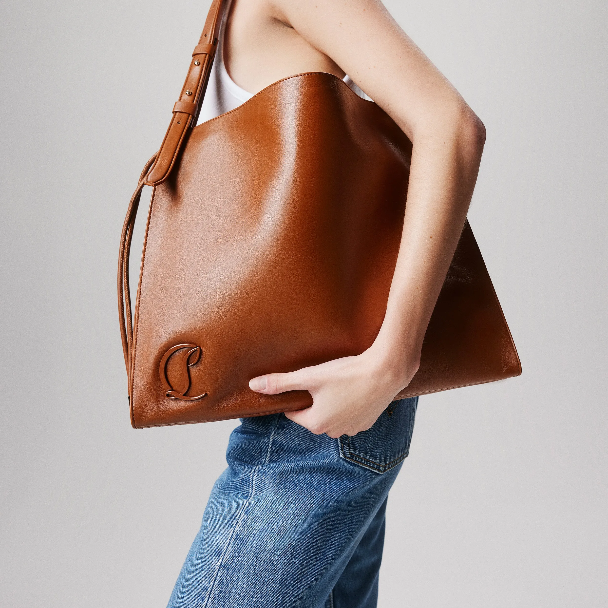 Christian Louboutin Baggy – Tote bag – Calf leather – Cuoio - Baggy - front view