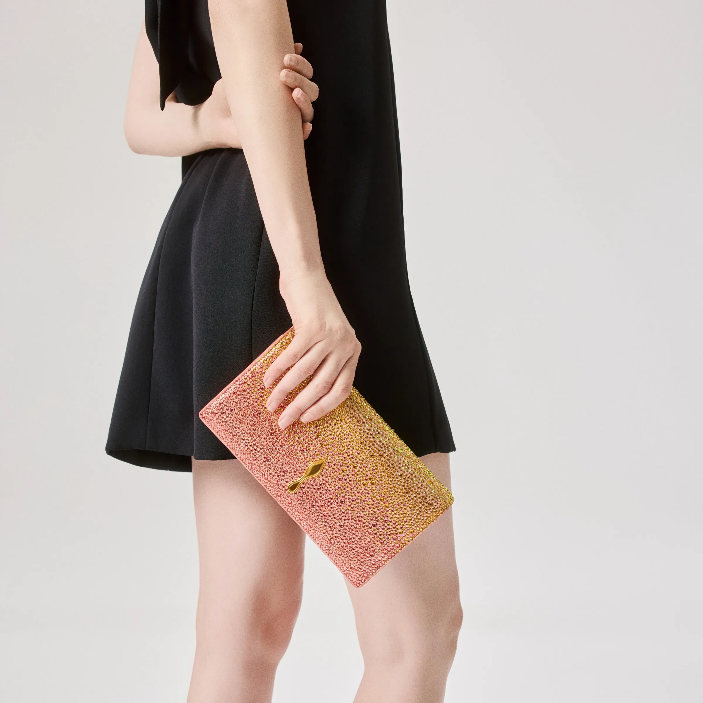 Christian Louboutin Bettina – Clutch – Calf leather and strass Botanica – Multicolor - Bettina - front view