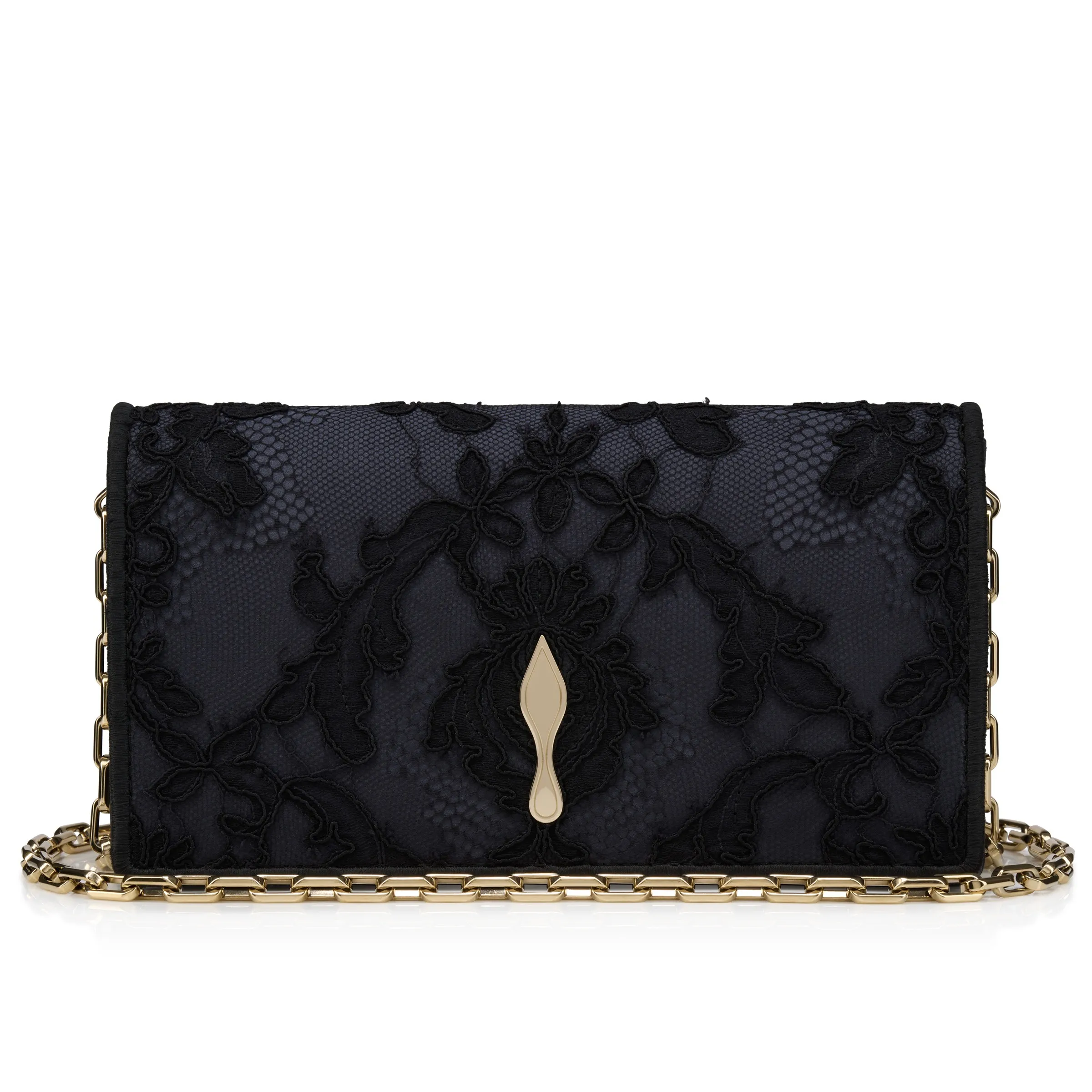 Christian Louboutin Bettina – Clutch – Crepe satin – Black - Bettina - front view