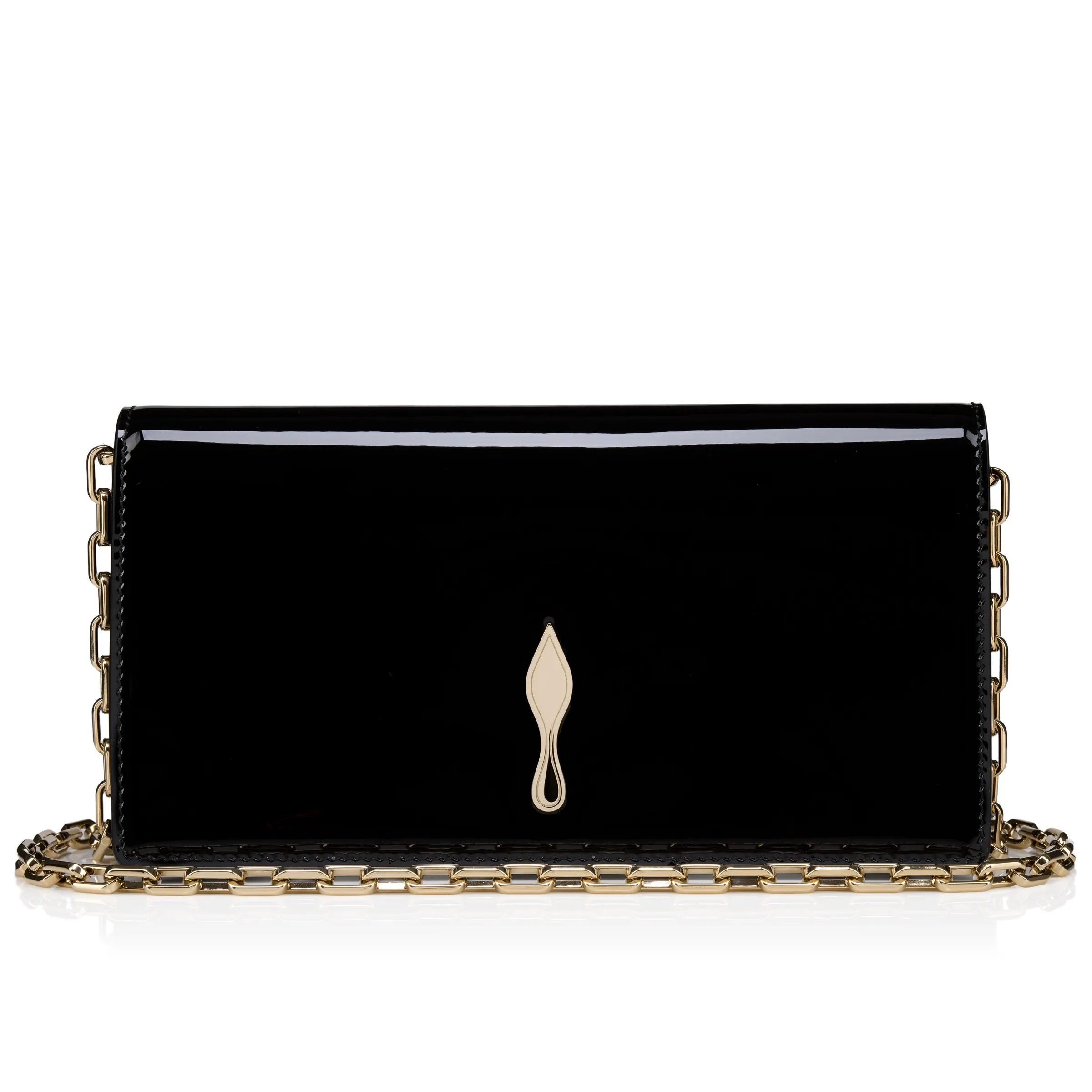 Christian Louboutin Bettina – Clutch – Patent calf leather – Black - Bettina - front view