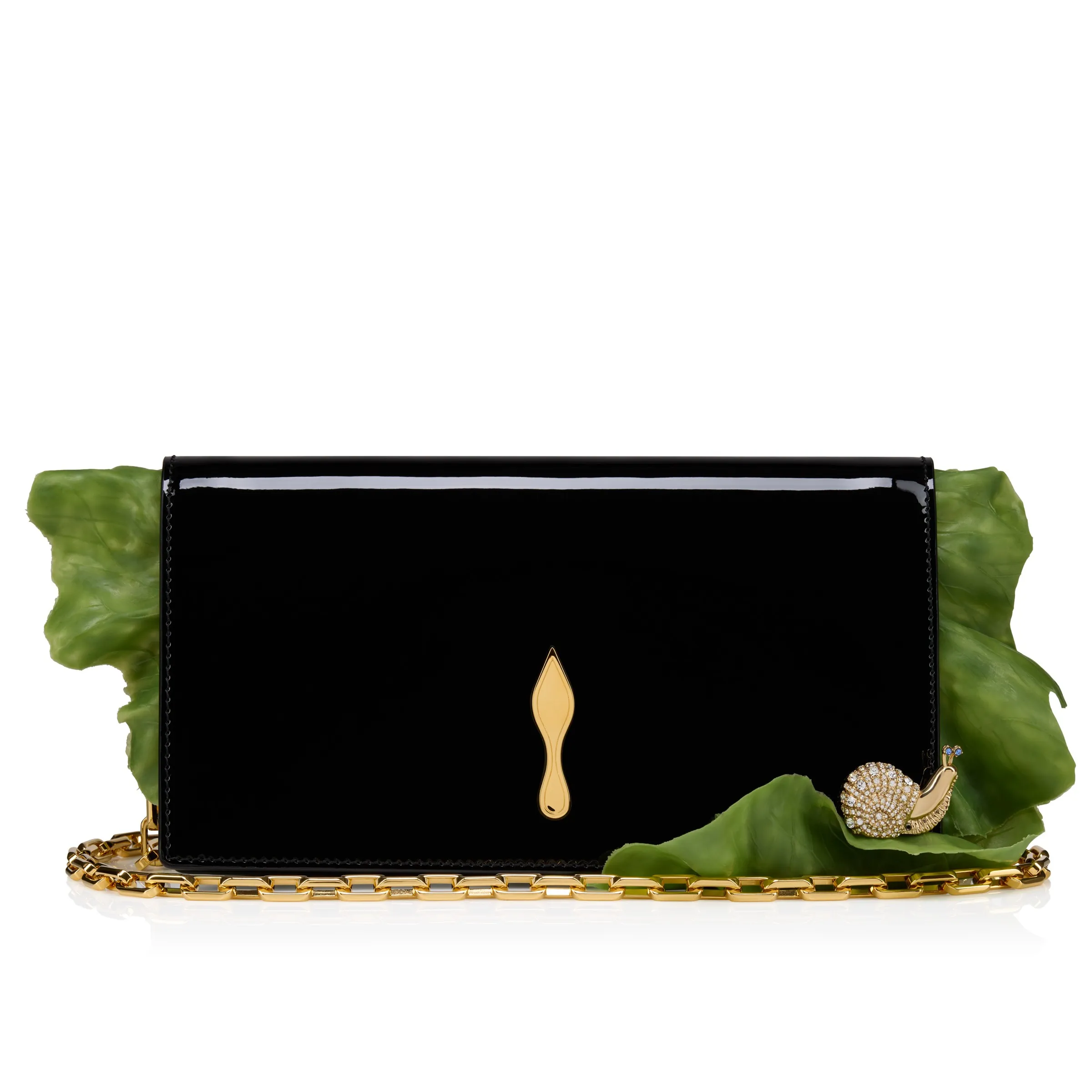 Christian Louboutin Bettina – Clutch – Patent calf leather – Black - Bettina - front view