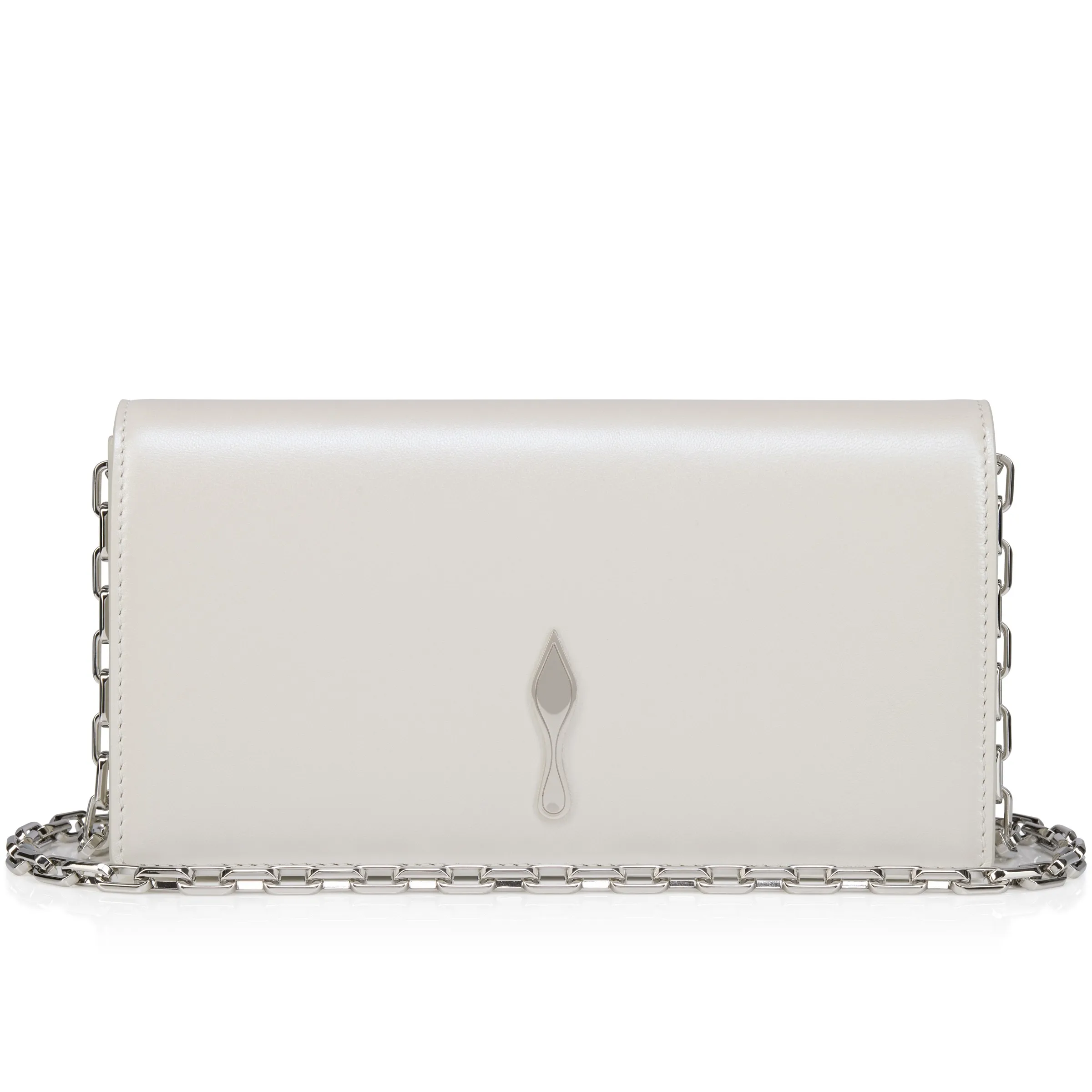 Christian Louboutin Bettina – Clutch – Pearly nappa leather – White - Bettina - front view