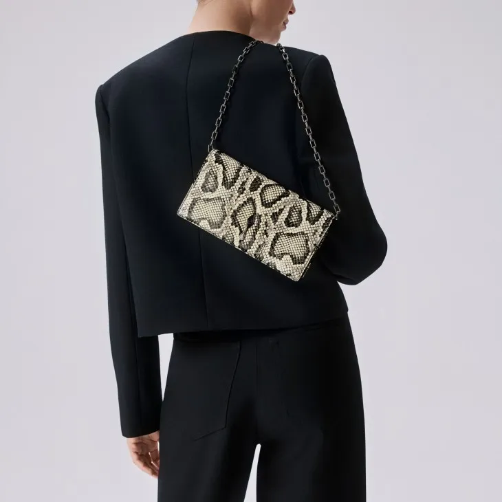 Christian Louboutin Bettina – Clutch – Watersnake leather – Roccia - Bettina - front view