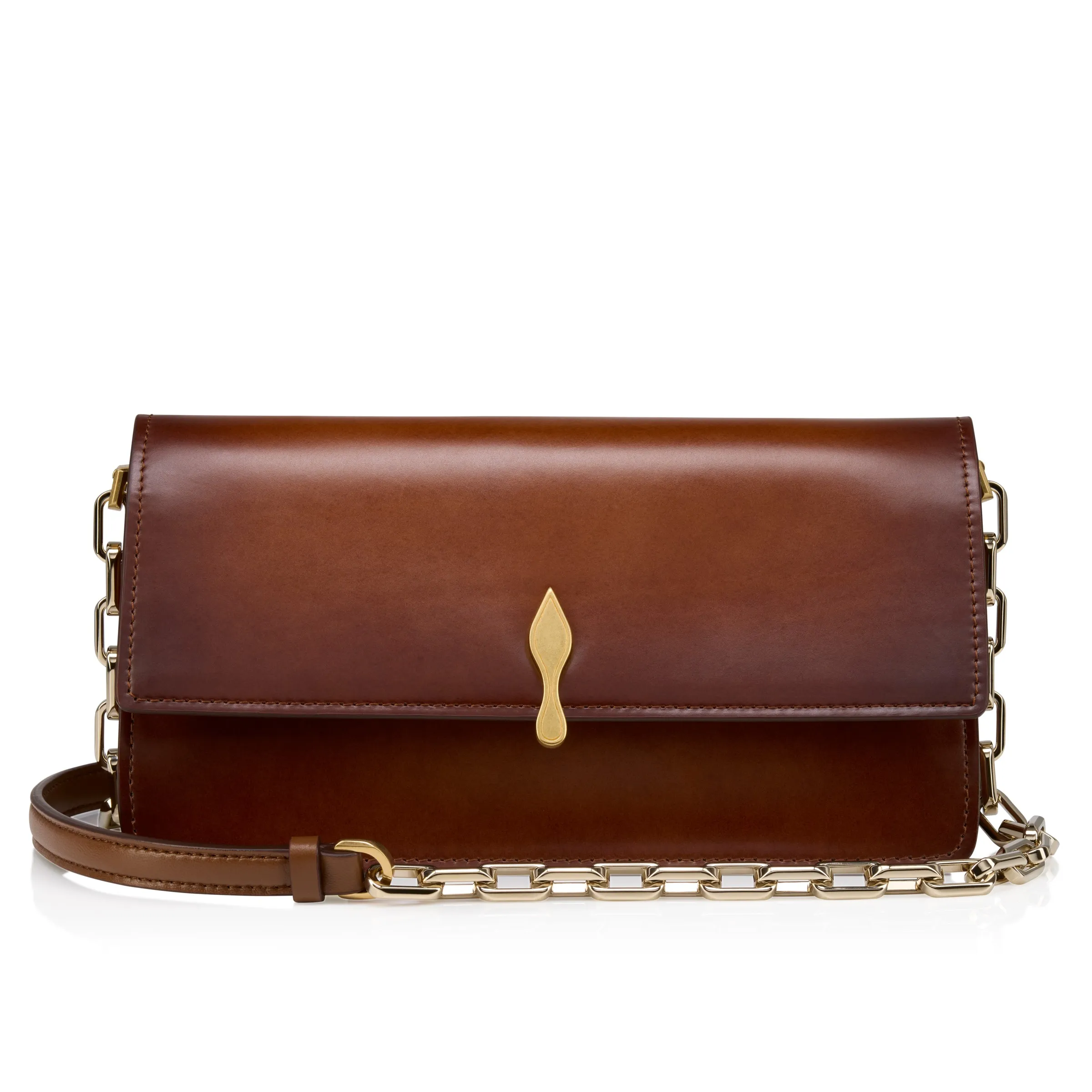 Christian Louboutin Bettina – Crossbody bag – Patinated calf leather – Cognac - Bettina - front view