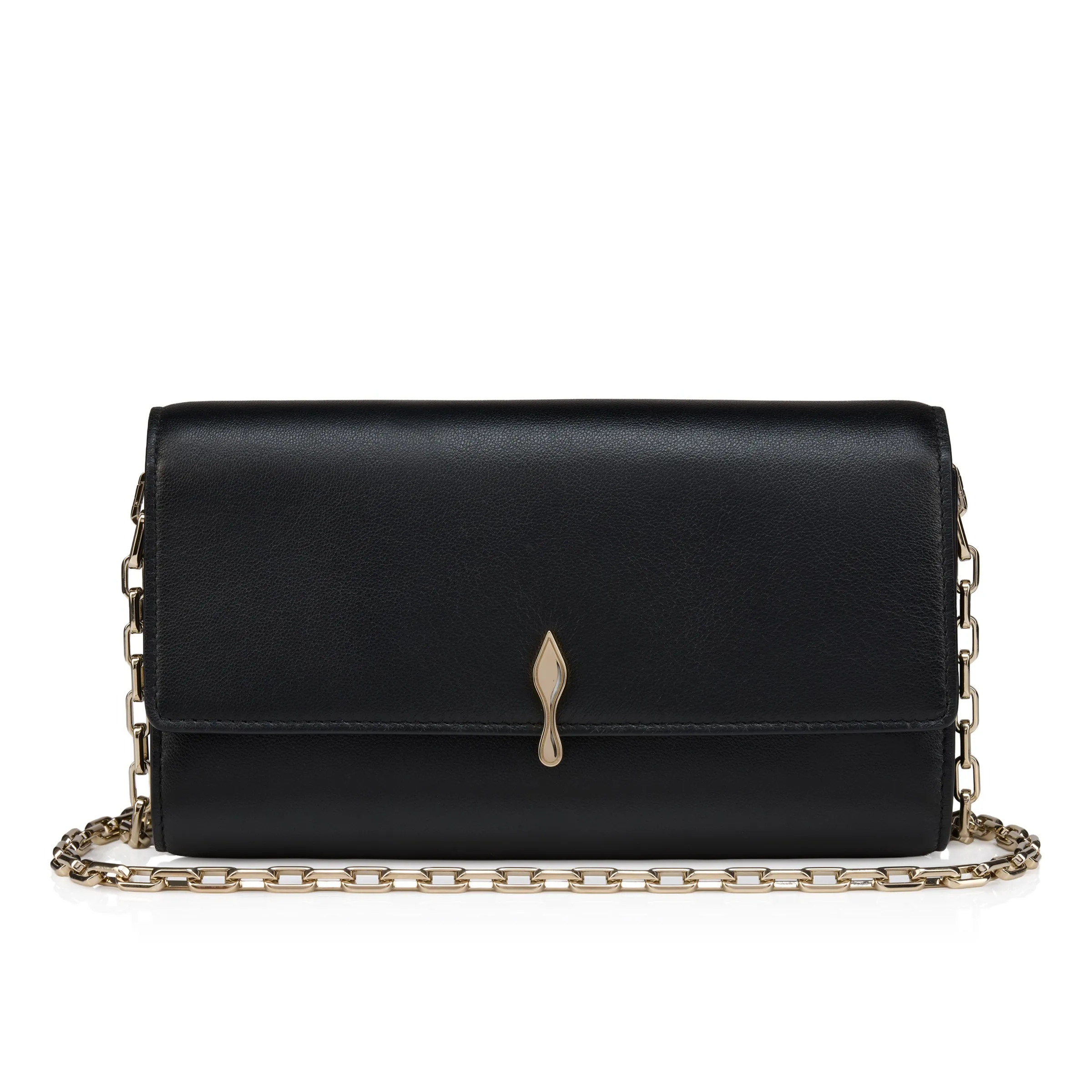 Christian Louboutin Bettina – Wallet on chain – Lamb nappa leather – Black - Bettina - front view