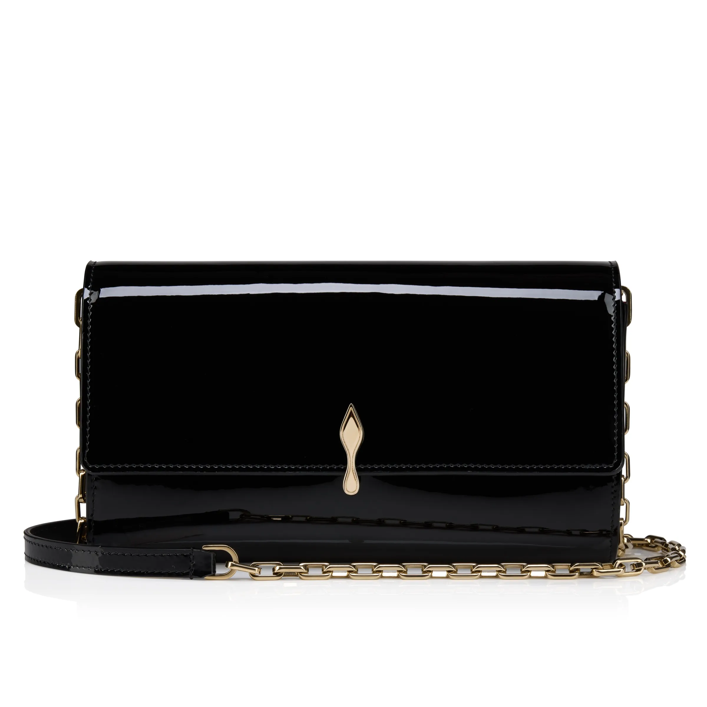 Christian Louboutin Bettina – Wallet on chain – Patent calf leather – Black - Bettina - front view