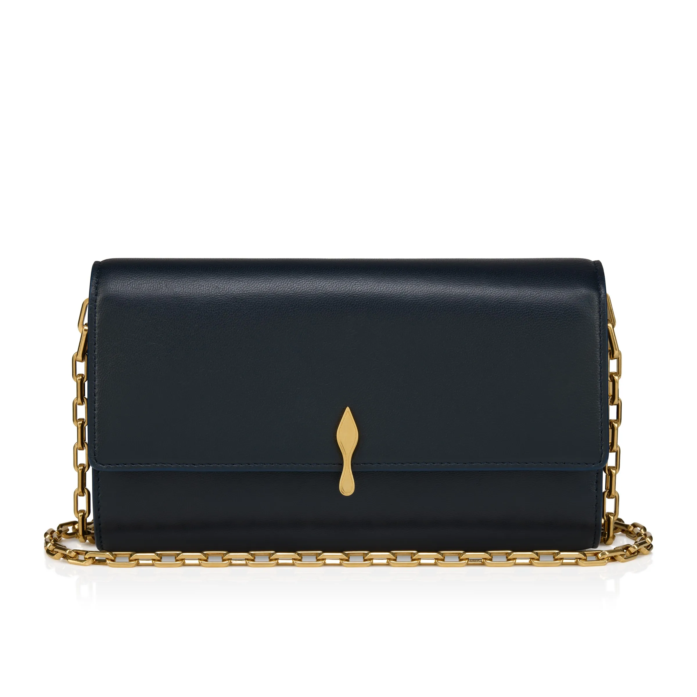 Christian Louboutin Bettina – Wallet on chain – Smooth calf leather – Marine - Bettina - front view
