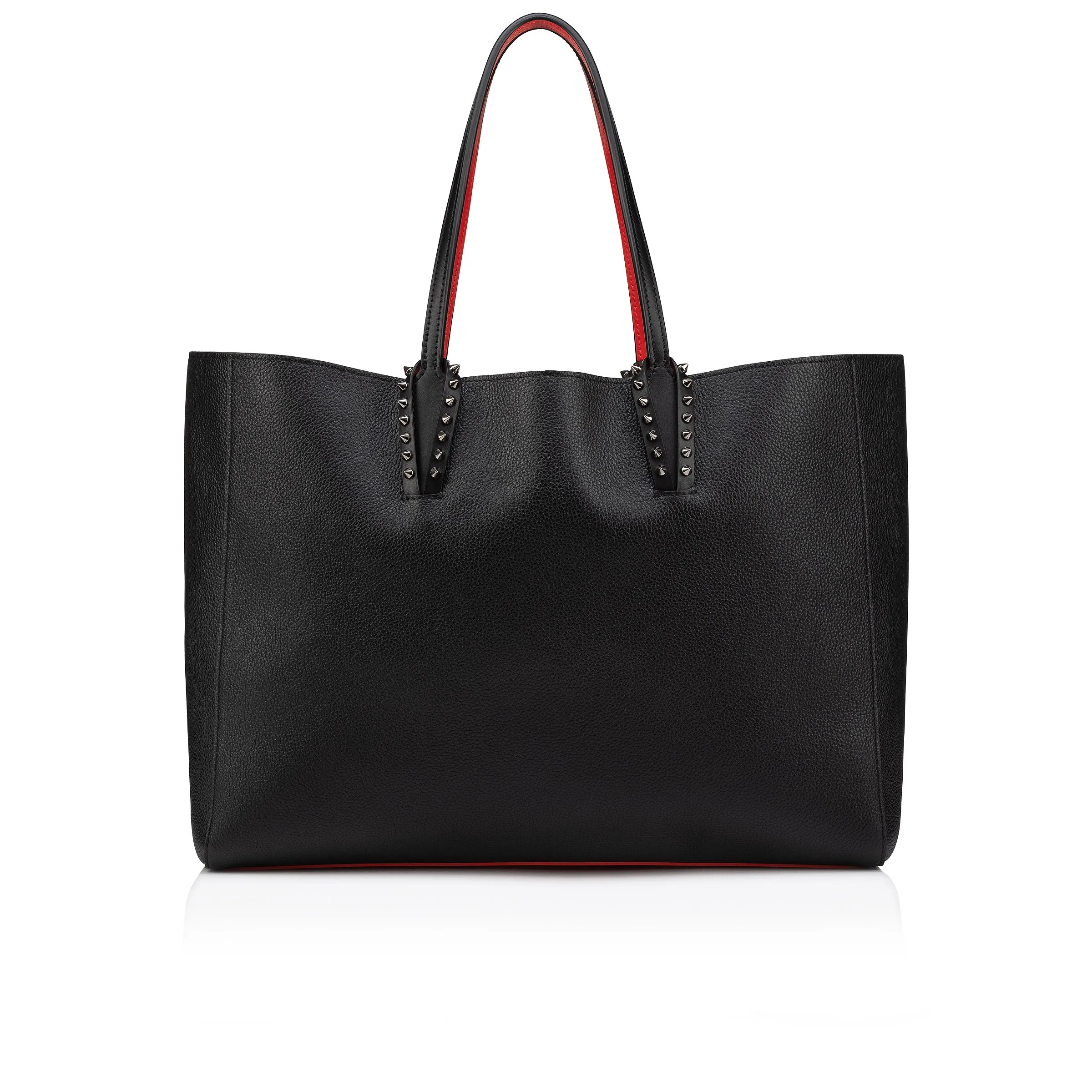 Christian Louboutin Cabata – Tote bag – Calf leather and spikes – Black - Cabata - front view