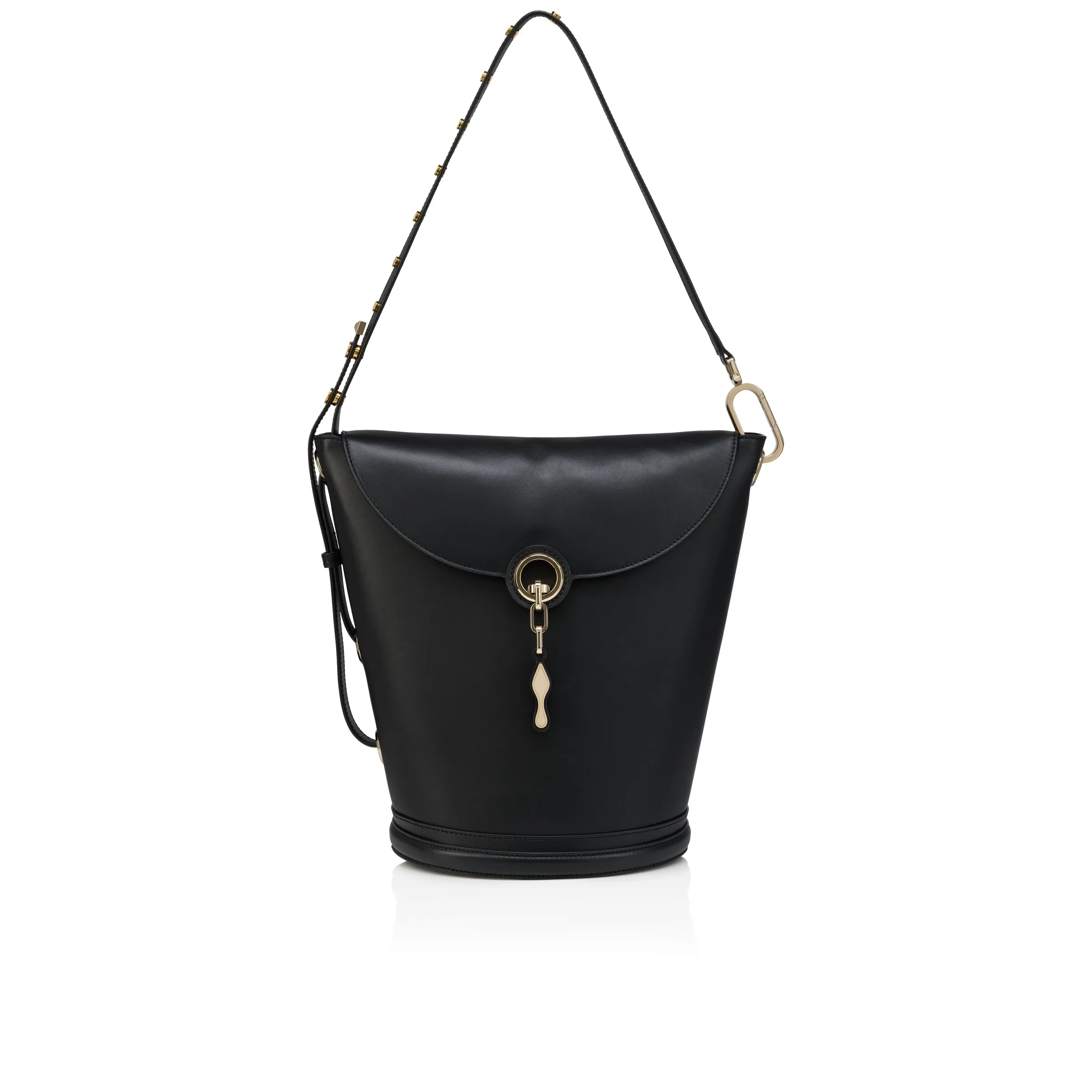 Christian Louboutin Flo – Shoulder bag – Shiny calf leather – Black - Flo - front view
