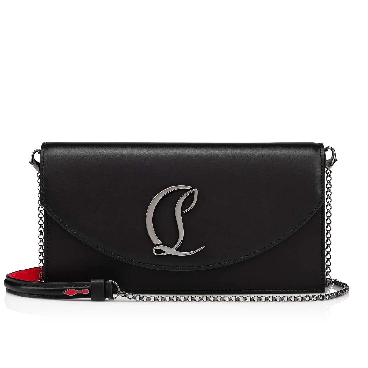 Christian Louboutin Loubi54 – Clutch – Calf leather and metal – Black - Loubi54 - front view