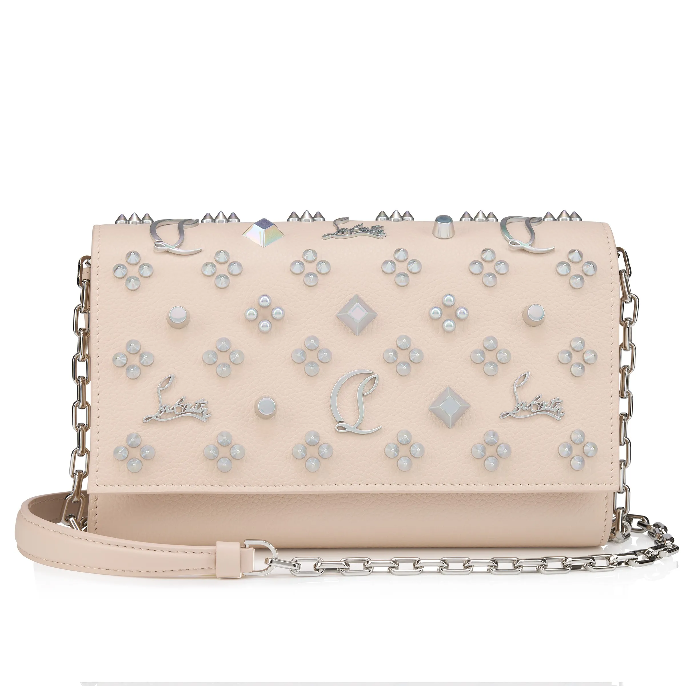 Christian Louboutin Paloma – Clutch – Grained calf leather – Leche - Paloma - front view