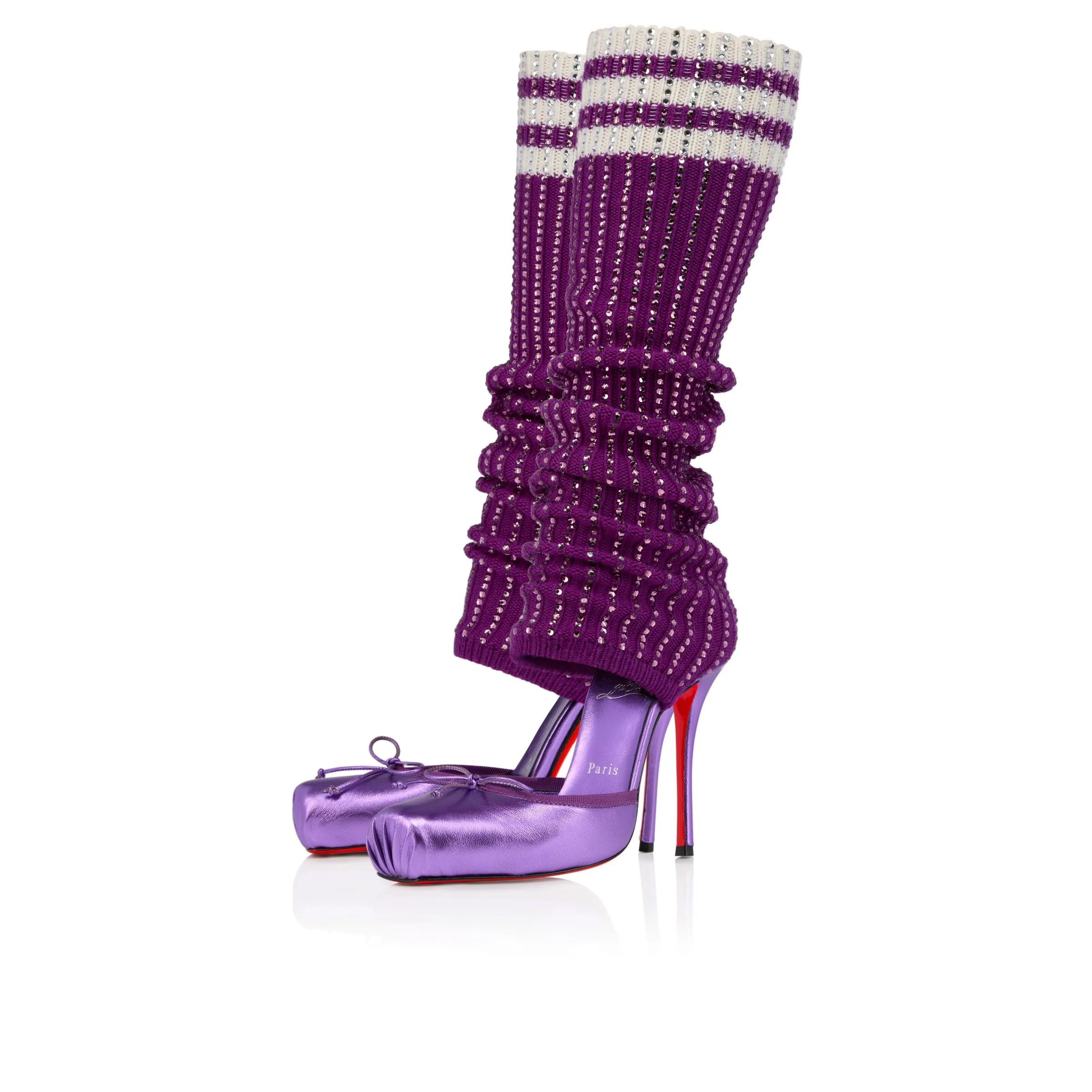 Christian Louboutin Cassia Annmac – 100 mm Pumps – Lamb nappa leather and mesh – Frou Frou – Women - Cassia - front view