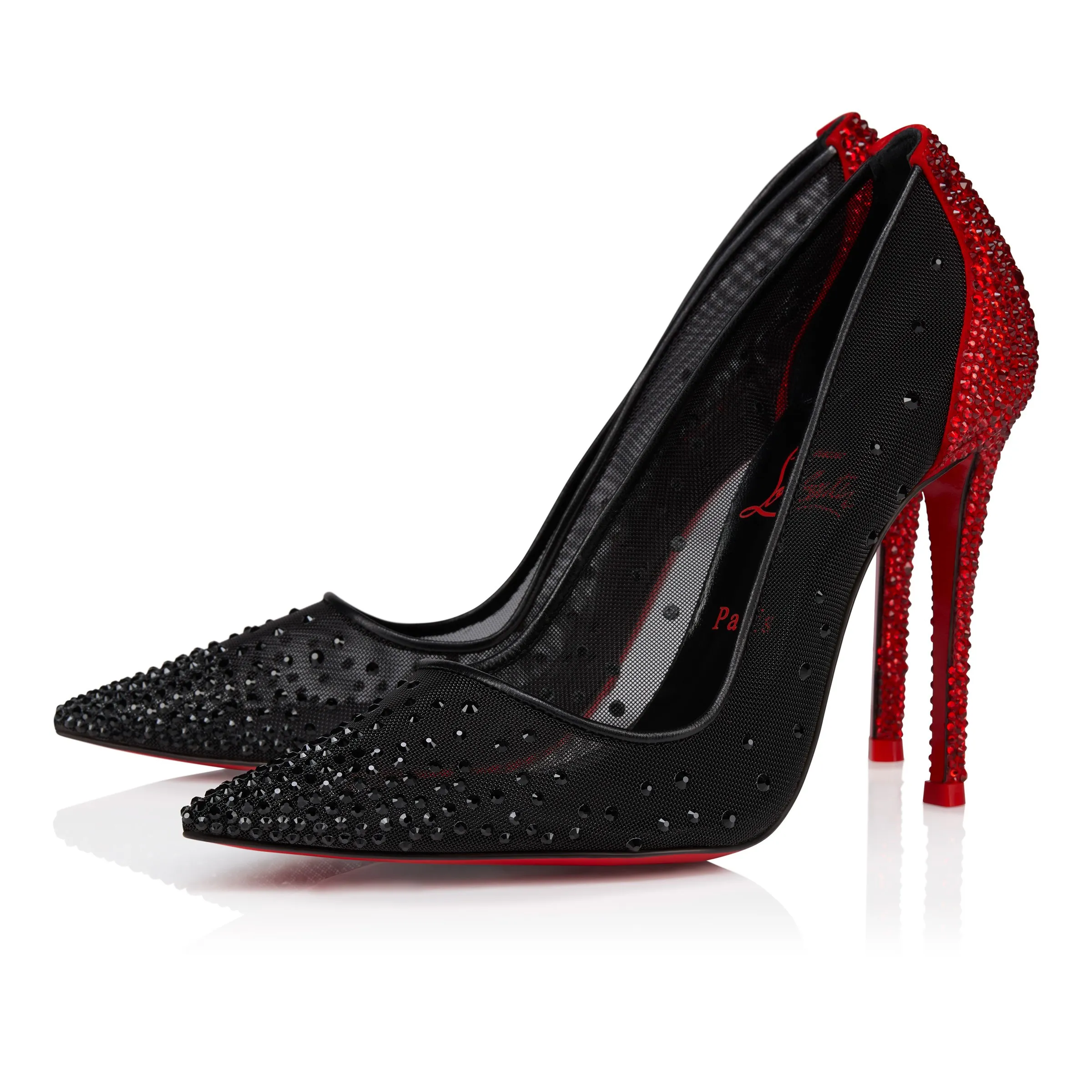 Christian Louboutin Degrastrass Red Carpet – 100 mm Pumps – Mesh – Black – Women - Degrastrass Red Carpet - front view