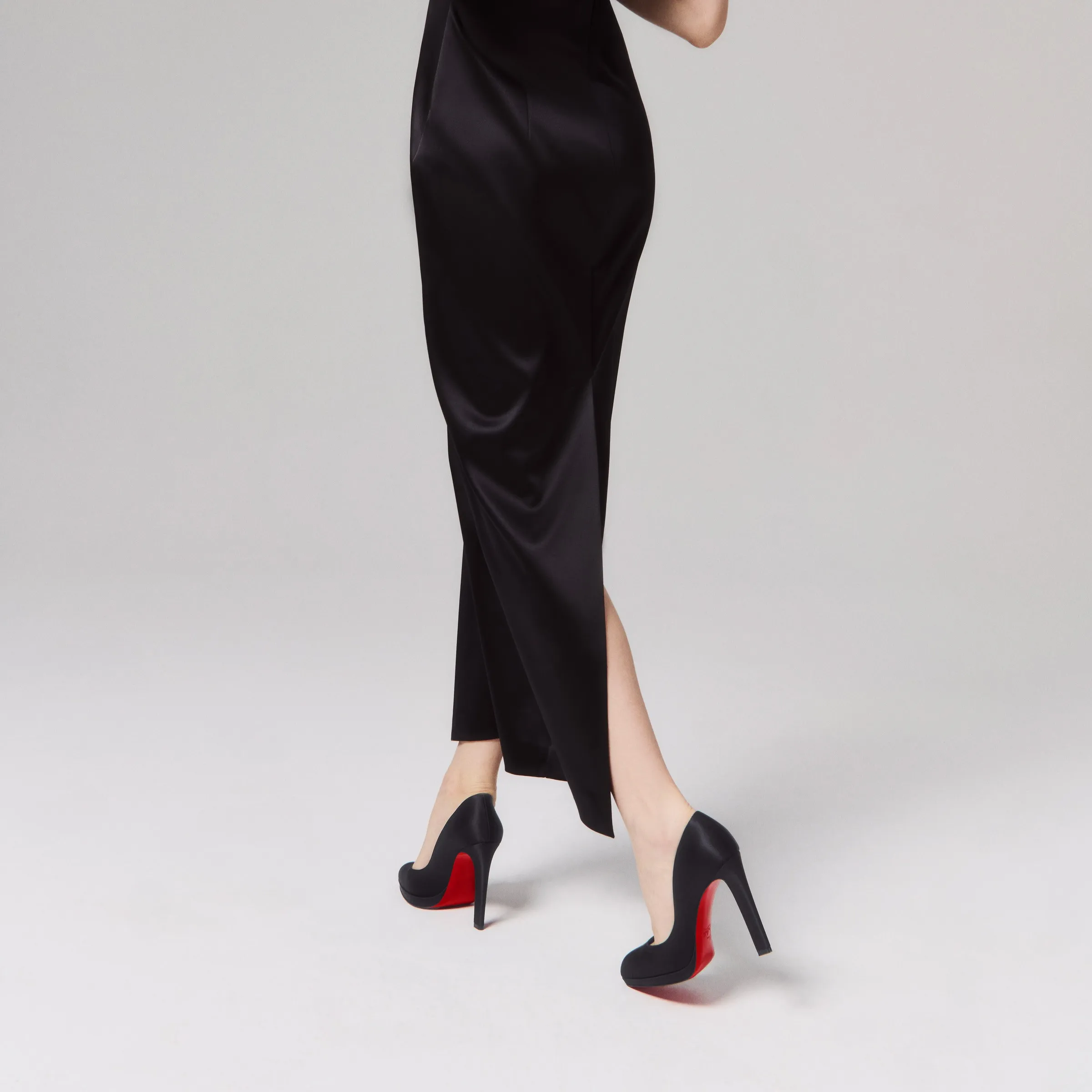 Christian Louboutin Fannylove Alta – 120 mm Pumps – Crepe satin – Black – Women - Fannylove Alta - front view