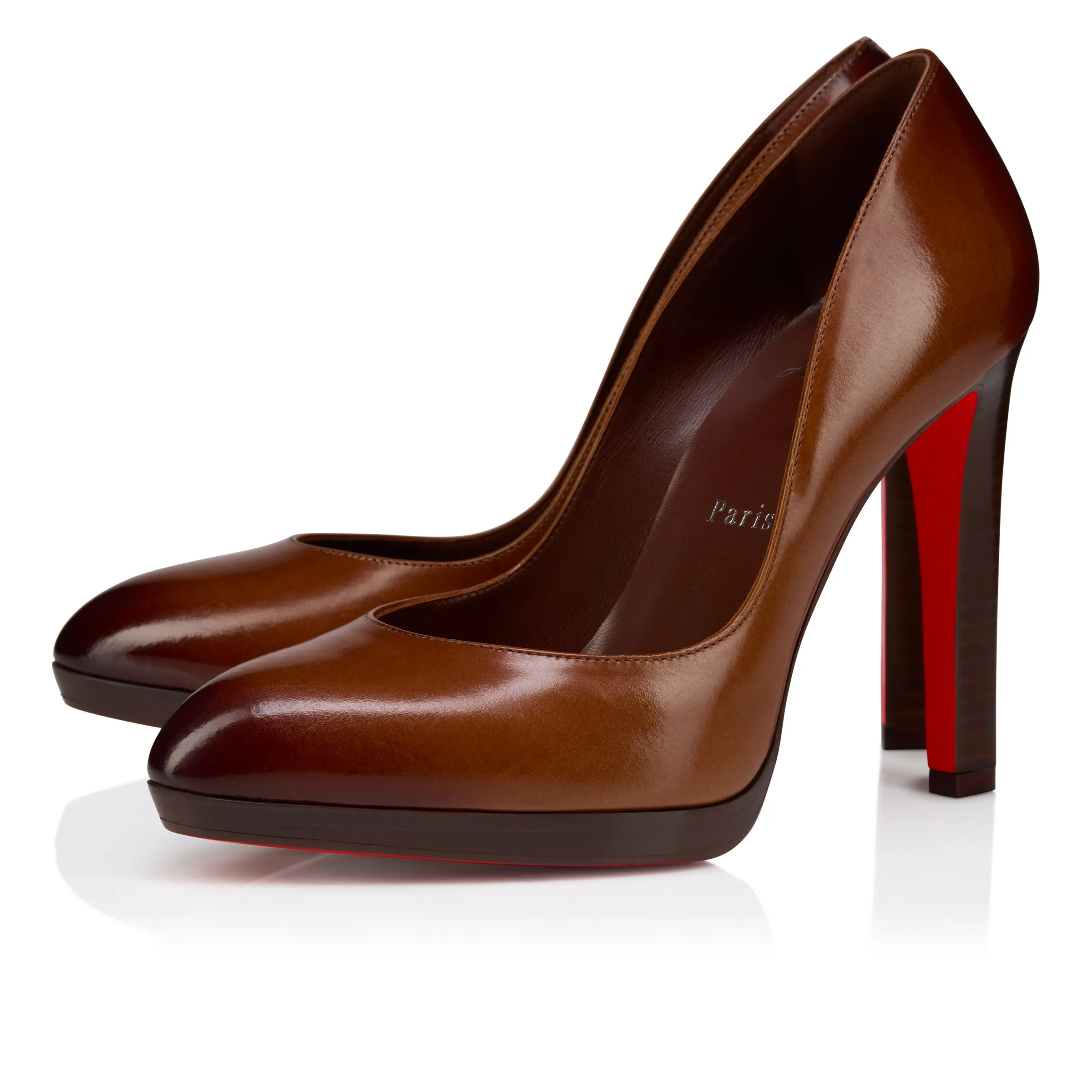 Christian Louboutin Fannylove Alta – 120 mm Pumps – Patinated calf leather – Dark Carmine – Women - Fannylove Alta - front view