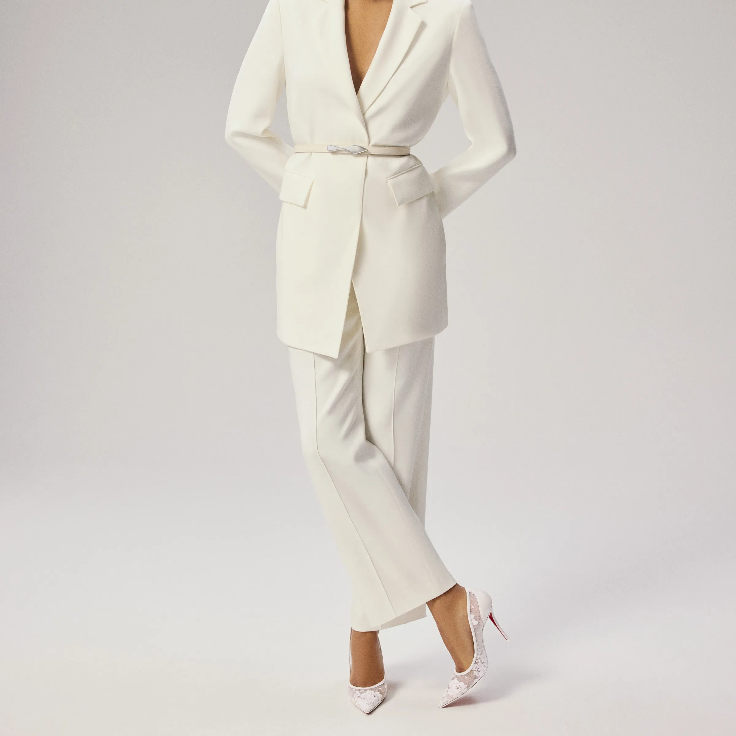 Miss Z Mesh – 100 mm Pumps – Mesh and nappa leather – Bianco – Women – front view - Media - front view