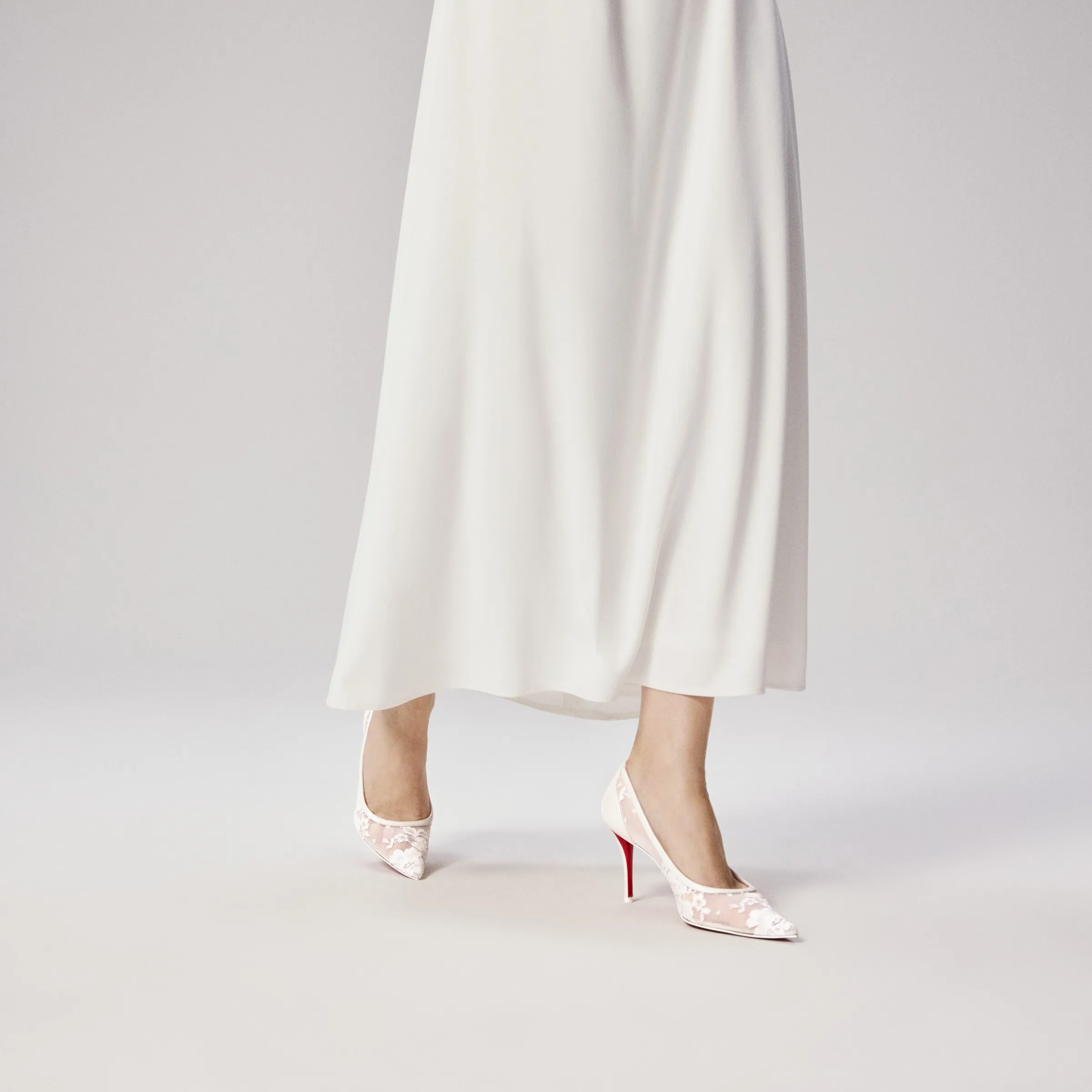 Christian Louboutin Miss Z Mesh – 80 mm Pumps – Mesh and nappa leather – Bianco – Women - Miss Z Mesh - front view
