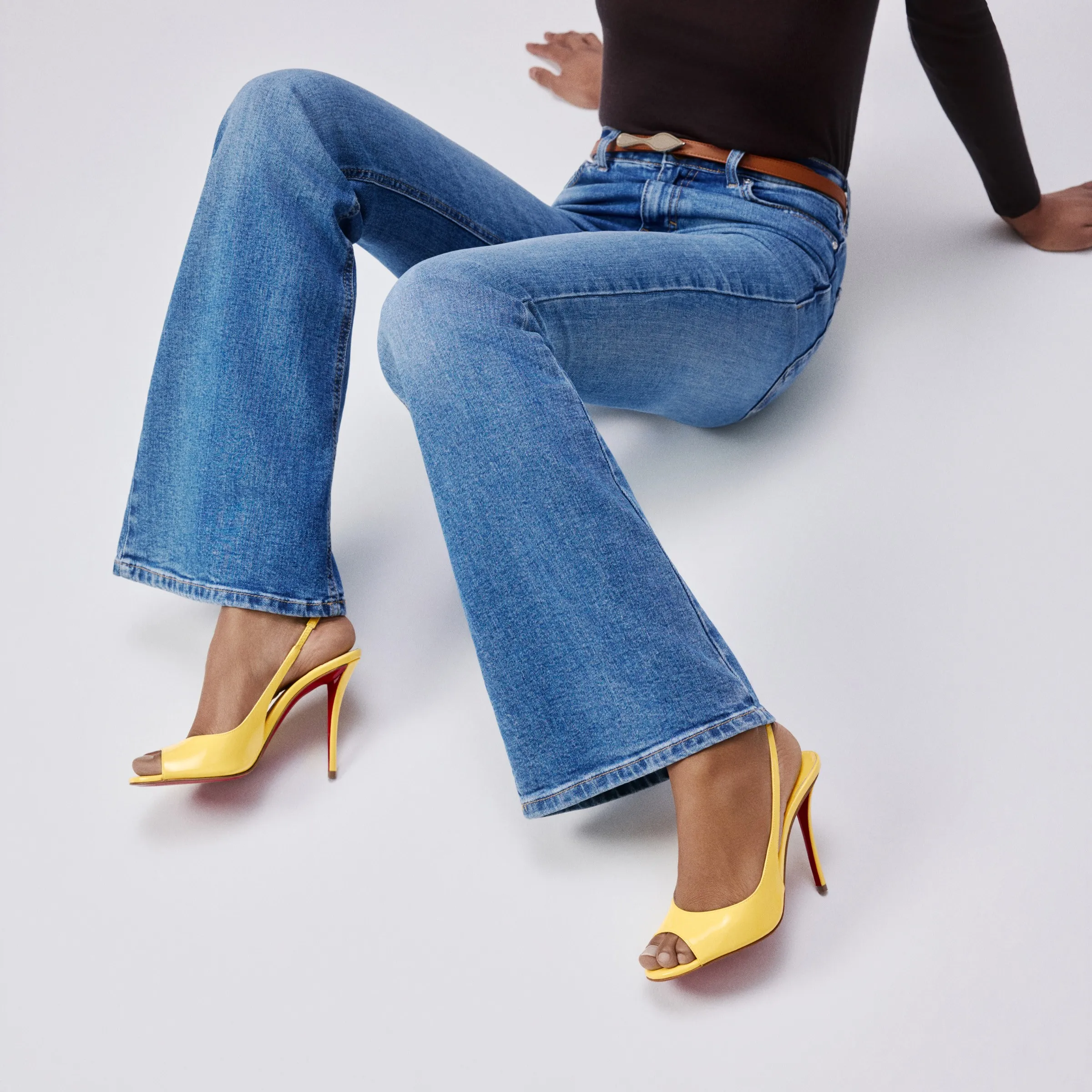 Christian Louboutin Sofia Z – 100 mm Slingback pumps – Patent calf leather – Vanilla – Women - Shoes - front view