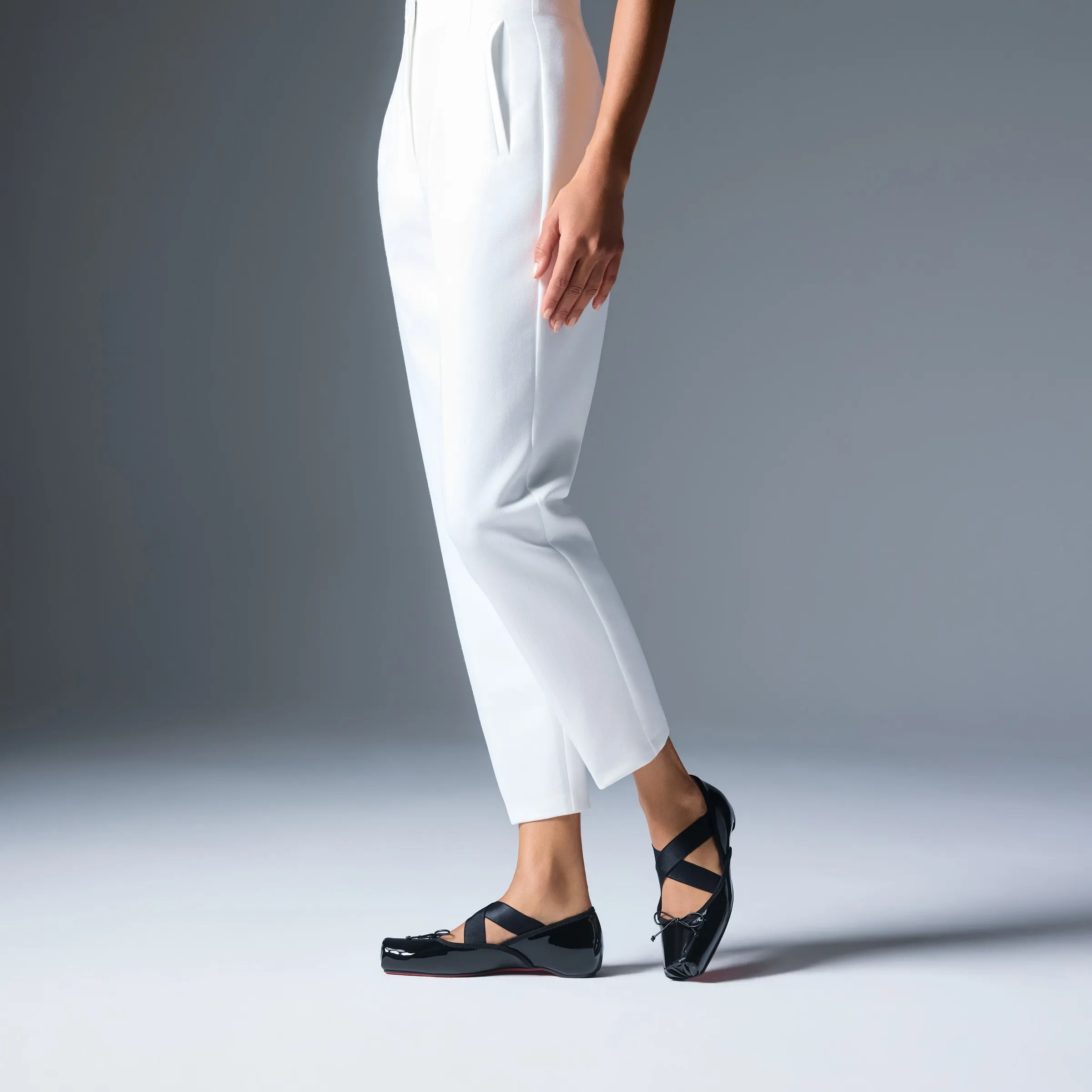 Christian Louboutin Cassiasticina – Ballerinas – Patent calf leather – Black – Women - Cassia - front view