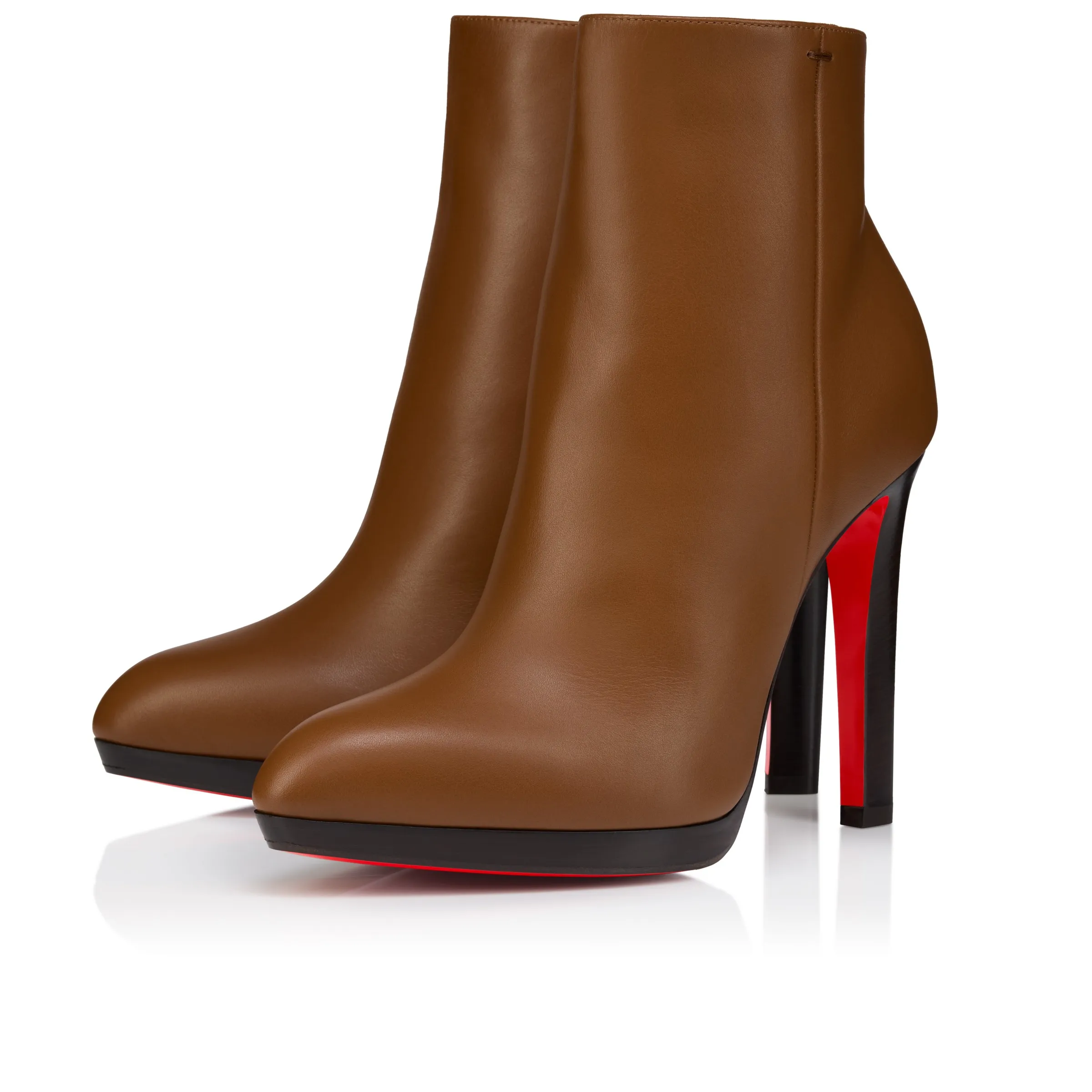 Christian Louboutin Fannylove Booty – 120 mm Low boots – Calf leather – Cuoio – Women - Fannylove Booty - front view