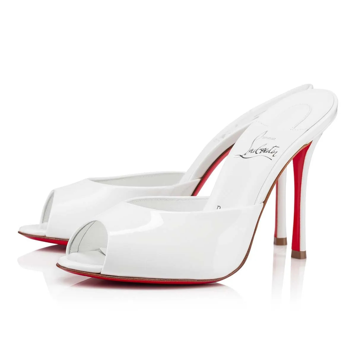 Christian Louboutin Me Dolly – 100 mm Mules – Patent calf leather – Bianco – Women - Me Dolly - front view