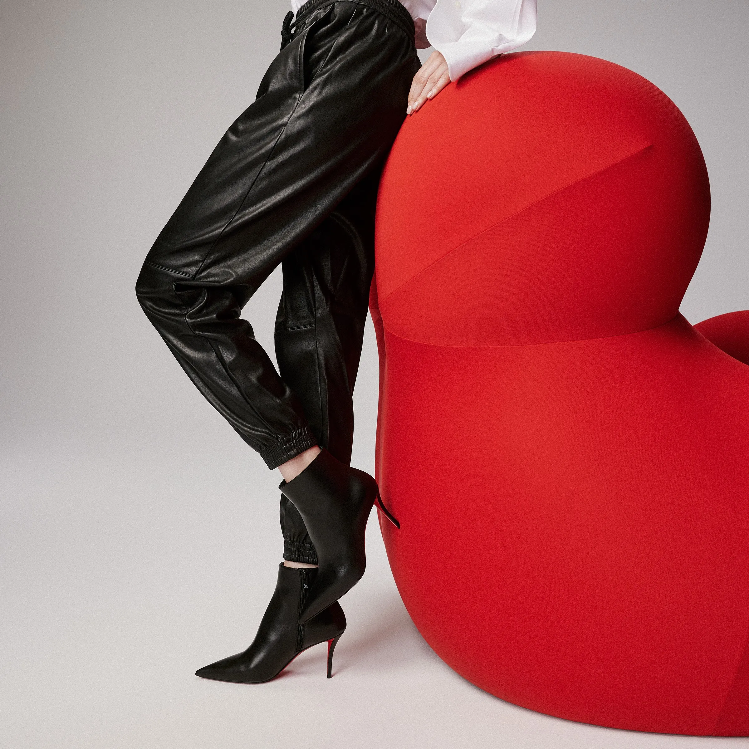 Christian Louboutin Miss Z Booty – 80 mm Low boots – Calf leather – Black – Women - Miss Z Booty - front view