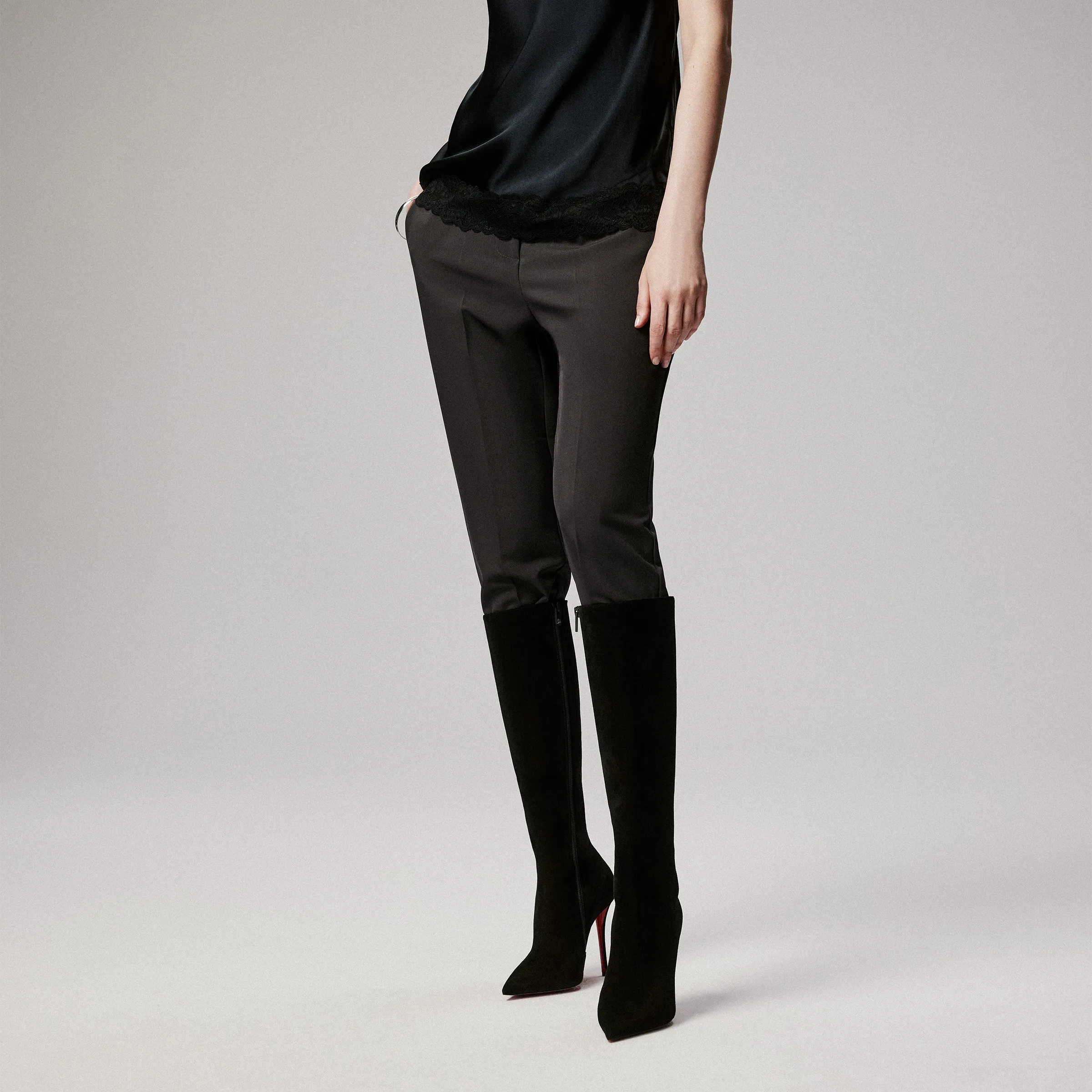 Christian Louboutin Miss Z Botta – 100 mm Boots – Veau velours – Black – Women - Fannylove Tight Botta - front view