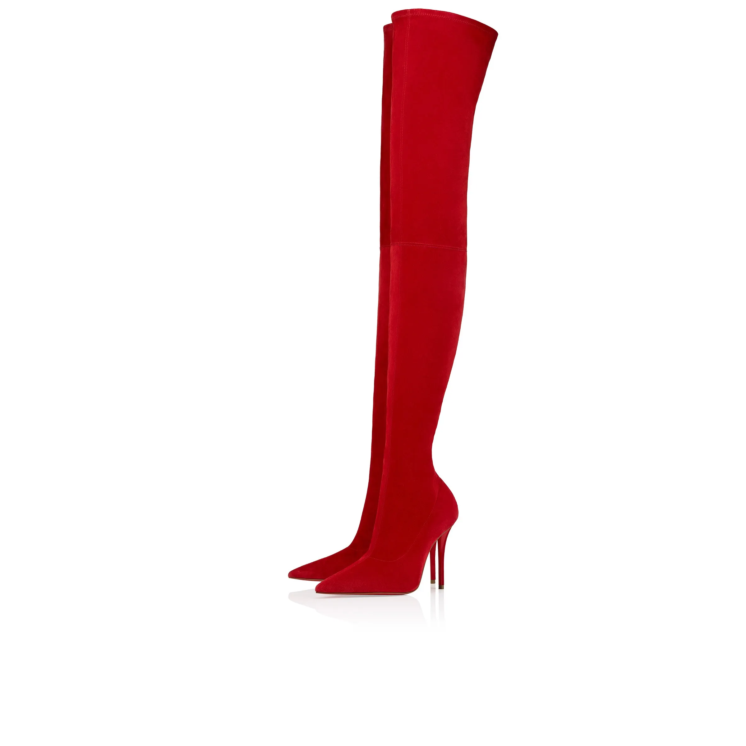 Christian Louboutin Miss Z Botta Alta – 100 mm Boots – Veau velours leather – Fever – Women - Miss Z Botta Alta - front view