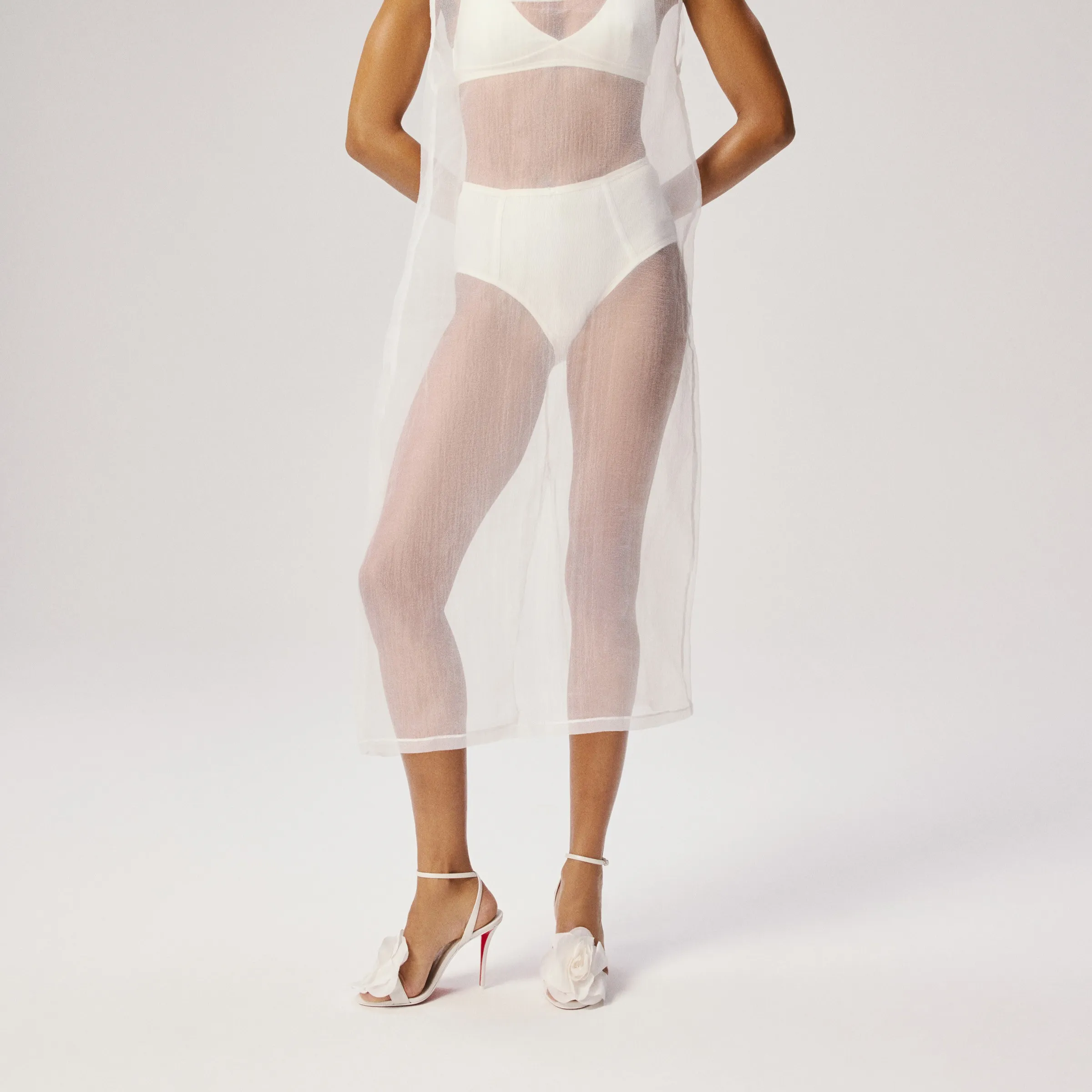 Christian Louboutin Miss Z Flora – 100 mm Strappy sandals – Pearly nappa leather – Bianco – Women - Miss Z Flora - front view