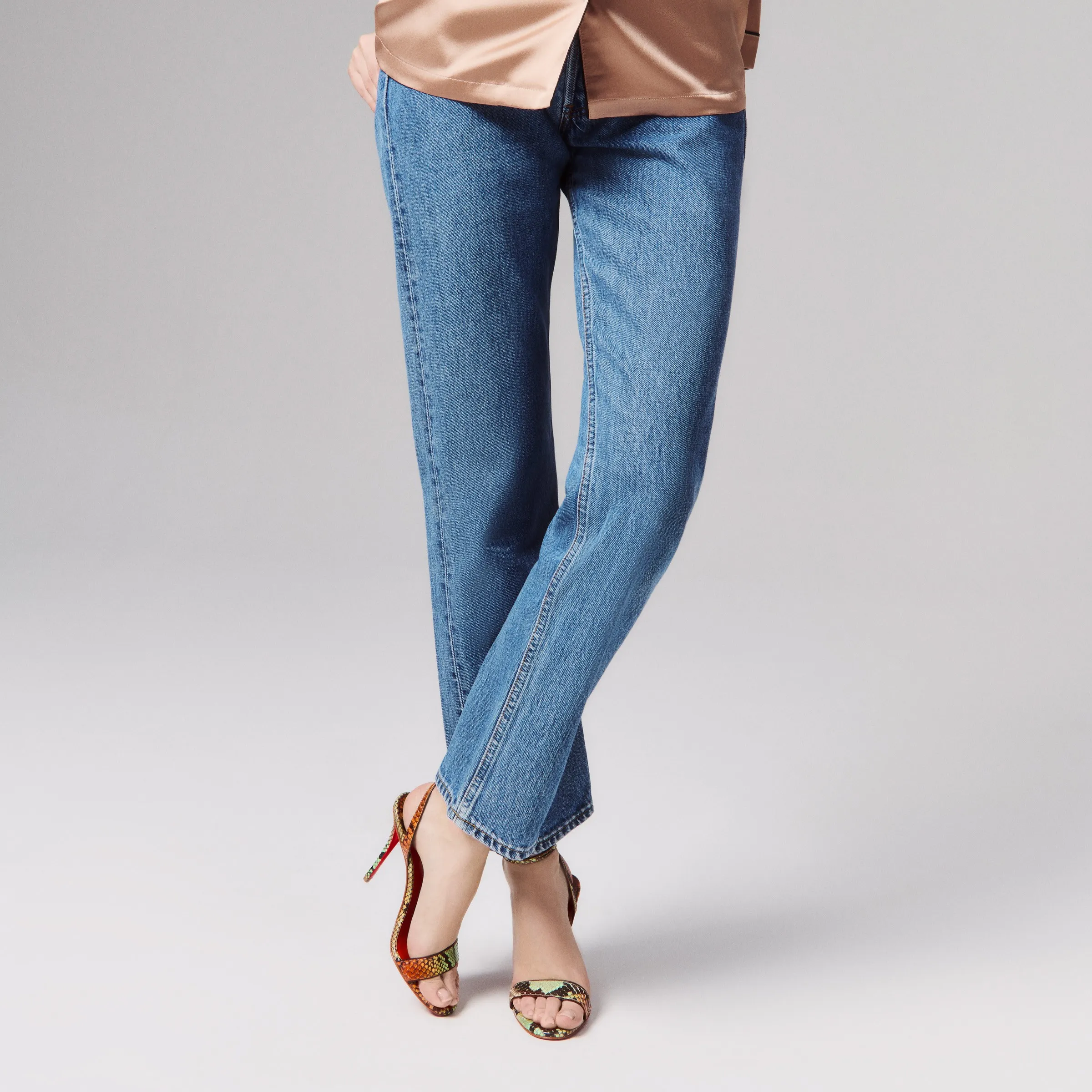 Christian Louboutin Miss Z Sandal – 100 mm Strappy sandals – Gradient python leather – Palio Haiiro – Women - Miss Z Sandal - front view